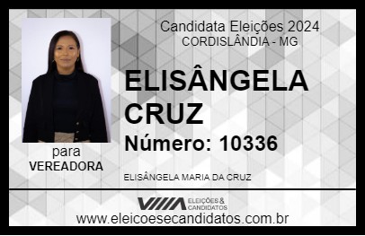 Candidato ELISÂNGELA CRUZ 2024 - CORDISLÂNDIA - Eleições