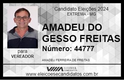 Candidato AMADEU DO GESSO FREITAS 2024 - EXTREMA - Eleições