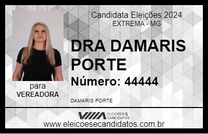 Candidato DRA DAMARIS PORTE 2024 - EXTREMA - Eleições