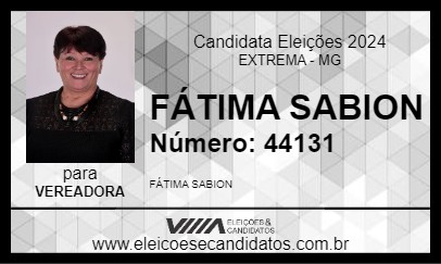 Candidato FÁTIMA SABION 2024 - EXTREMA - Eleições