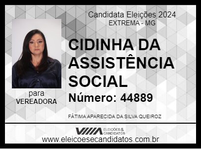 Candidato CIDINHA DA ASSISTÊNCIA 2024 - EXTREMA - Eleições