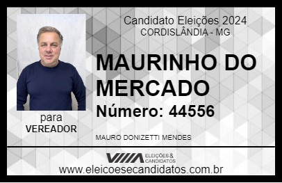 Candidato MAURINHO DO MERCADO 2024 - CORDISLÂNDIA - Eleições