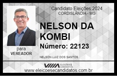 Candidato NELSON DA KOMBI 2024 - CORDISLÂNDIA - Eleições