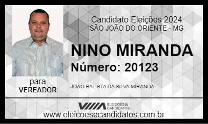 Candidato NINO MIRANDA 2024 - SÃO JOÃO DO ORIENTE - Eleições