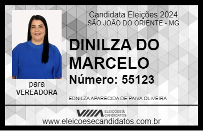 Candidato DINILZA DO MARCELO 2024 - SÃO JOÃO DO ORIENTE - Eleições