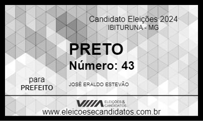 Candidato PRETO 2024 - IBITURUNA - Eleições