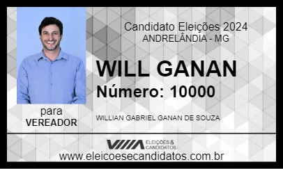 Candidato WILL GANAN 2024 - ANDRELÂNDIA - Eleições