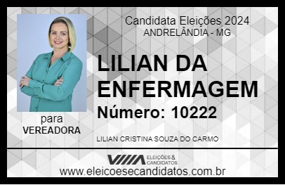 Candidato LILIAN DA ENFERMAGEM 2024 - ANDRELÂNDIA - Eleições