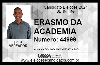 Candidato ERASMO DA ACADEMIA 2024 - BETIM - Eleições