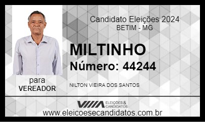 Candidato MILTINHO 2024 - BETIM - Eleições