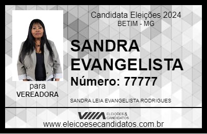 Candidato SANDRA EVANGELISTA 2024 - BETIM - Eleições