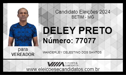 Candidato DELEY PRETO 2024 - BETIM - Eleições