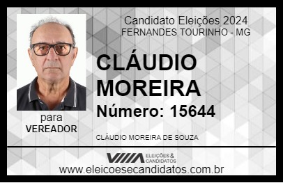 Candidato CLÁUDIO MOREIRA 2024 - FERNANDES TOURINHO - Eleições