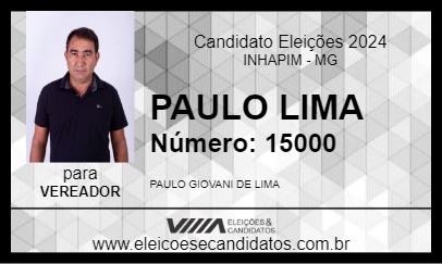 Candidato PAULO LIMA 2024 - INHAPIM - Eleições