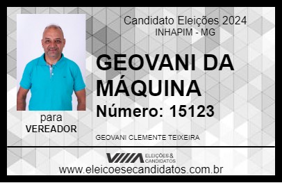 Candidato GEOVANI DA MÁQUINA 2024 - INHAPIM - Eleições