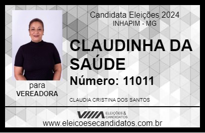 Candidato CLAUDINHA DA SAÚDE 2024 - INHAPIM - Eleições