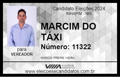 Candidato MARCIM DO TÁXI 2024 - INHAPIM - Eleições