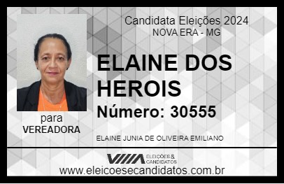 Candidato ELAINE DOS HEROIS 2024 - NOVA ERA - Eleições