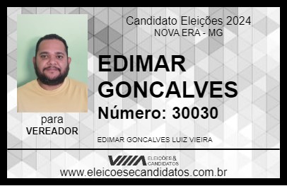 Candidato EDIMAR GONCALVES 2024 - NOVA ERA - Eleições