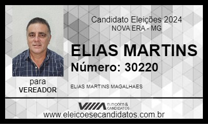 Candidato ELIAS MARTINS 2024 - NOVA ERA - Eleições