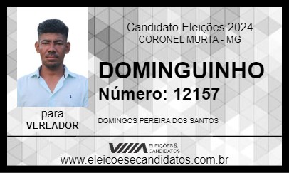 Candidato DOMINGUINHO 2024 - CORONEL MURTA - Eleições