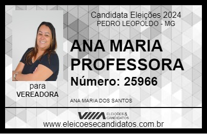 Candidato ANA MARIA PROFESSORA 2024 - PEDRO LEOPOLDO - Eleições