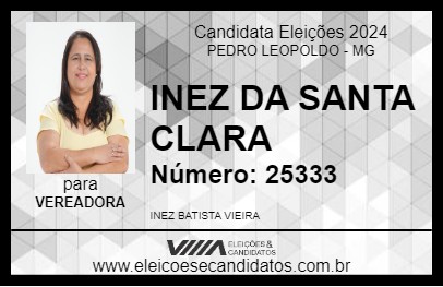 Candidato INEZ DA SANTA CLARA 2024 - PEDRO LEOPOLDO - Eleições