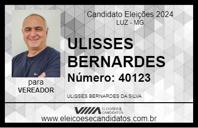 Candidato ULISSES BERNARDES 2024 - LUZ - Eleições