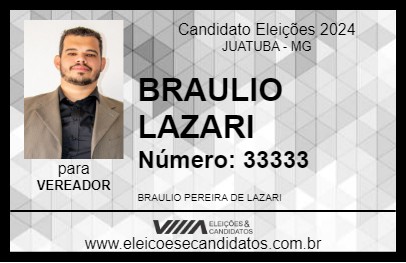 Candidato BRAULIO LAZARI 2024 - JUATUBA - Eleições