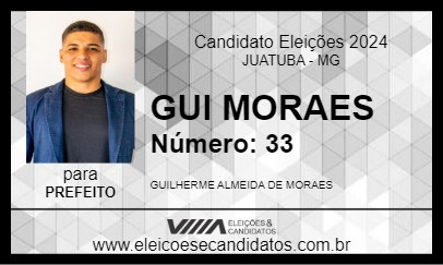 Candidato GUI MORAES 2024 - JUATUBA - Eleições