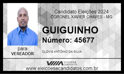 Candidato GUIGUINHO 2024 - CORONEL XAVIER CHAVES - Eleições