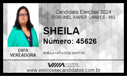 Candidato SHEILA 2024 - CORONEL XAVIER CHAVES - Eleições