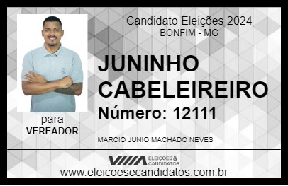 Candidato JUNINHO CABELEIREIRO 2024 - BONFIM - Eleições