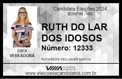 Candidato RUTH DO LAR DOS IDOSOS 2024 - BONFIM - Eleições