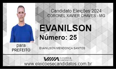 Candidato EVANILSON 2024 - CORONEL XAVIER CHAVES - Eleições