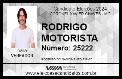 Candidato RODRIGO MOTORISTA 2024 - CORONEL XAVIER CHAVES - Eleições