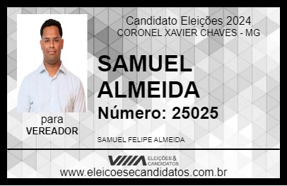 Candidato SAMUEL ALMEIDA 2024 - CORONEL XAVIER CHAVES - Eleições