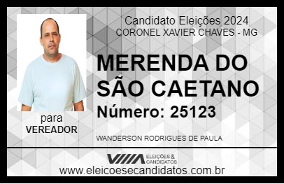 Candidato MERENDA DO SÃO CAETANO 2024 - CORONEL XAVIER CHAVES - Eleições