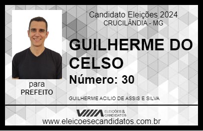 Candidato GUILHERME DO CELSO 2024 - CRUCILÂNDIA - Eleições