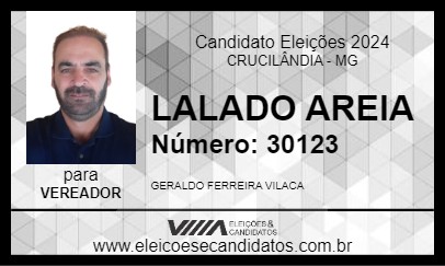 Candidato LALADO AREIA 2024 - CRUCILÂNDIA - Eleições