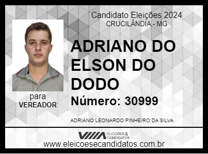 Candidato ADRIANO DO ELSON DO DODO 2024 - CRUCILÂNDIA - Eleições