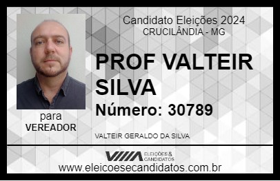 Candidato PROF VALTEIR SILVA 2024 - CRUCILÂNDIA - Eleições