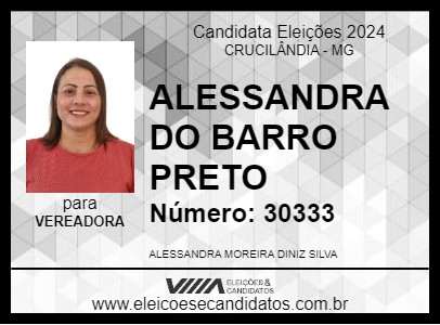 Candidato ALESSANDRA DO BARRO PRETO 2024 - CRUCILÂNDIA - Eleições