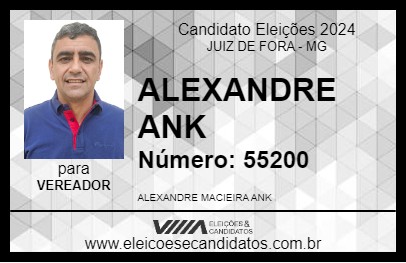 Candidato ALEXANDRE ANK 2024 - JUIZ DE FORA - Eleições