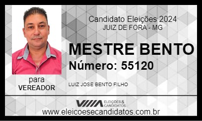 Candidato MESTRE BENTO 2024 - JUIZ DE FORA - Eleições