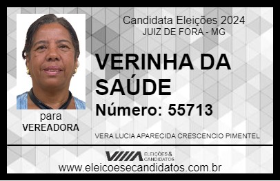 Candidato VERINHA DA SAÚDE 2024 - JUIZ DE FORA - Eleições