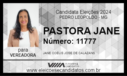 Candidato PASTORA JANE 2024 - PEDRO LEOPOLDO - Eleições