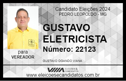 Candidato GUSTAVO ELETRICISTA 2024 - PEDRO LEOPOLDO - Eleições