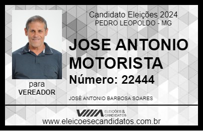 Candidato JOSE ANTONIO MOTORISTA 2024 - PEDRO LEOPOLDO - Eleições