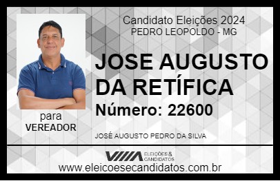 Candidato JOSE AUGUSTO DA RETÍFICA 2024 - PEDRO LEOPOLDO - Eleições